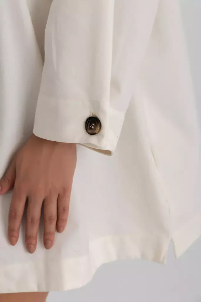 Pola Mini Shirt Dress - Offwhite