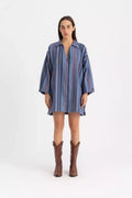 Pola Mini Shirt Dress - Indigo