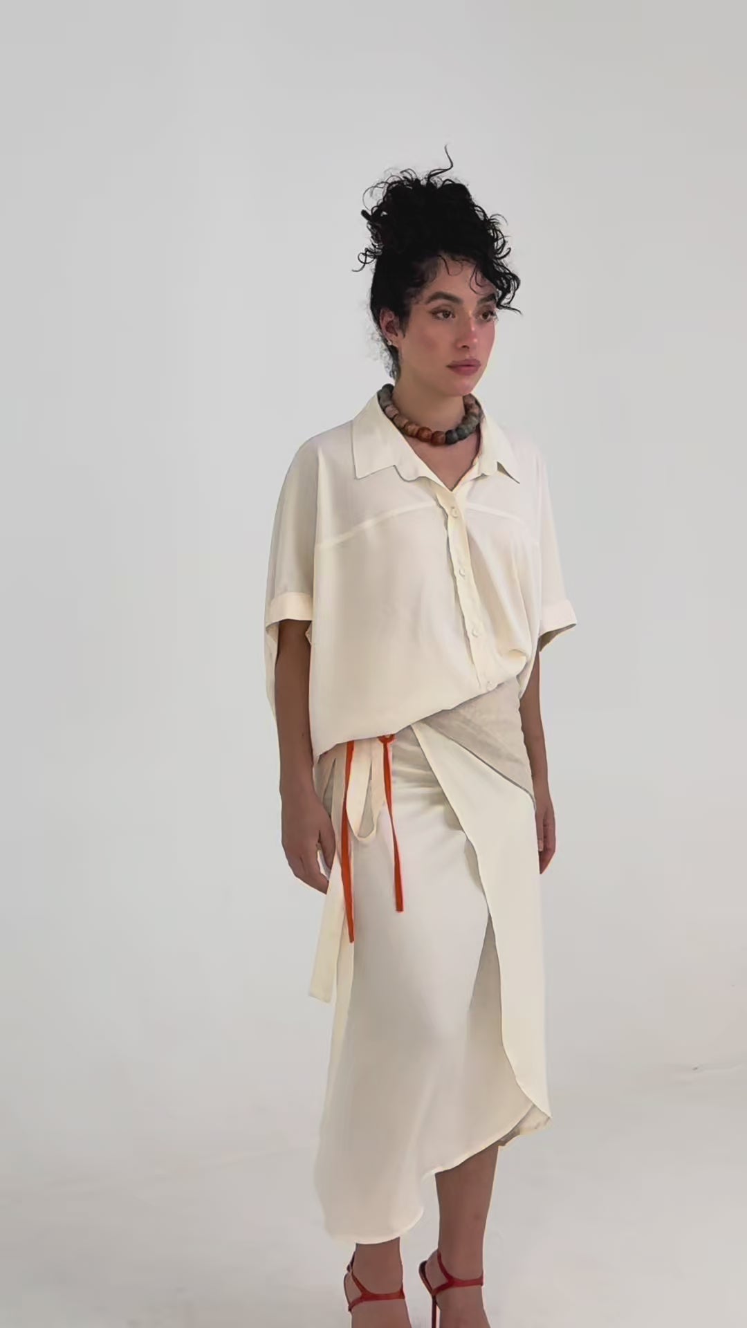 Carolina Wrapped Skirt- Offwhite