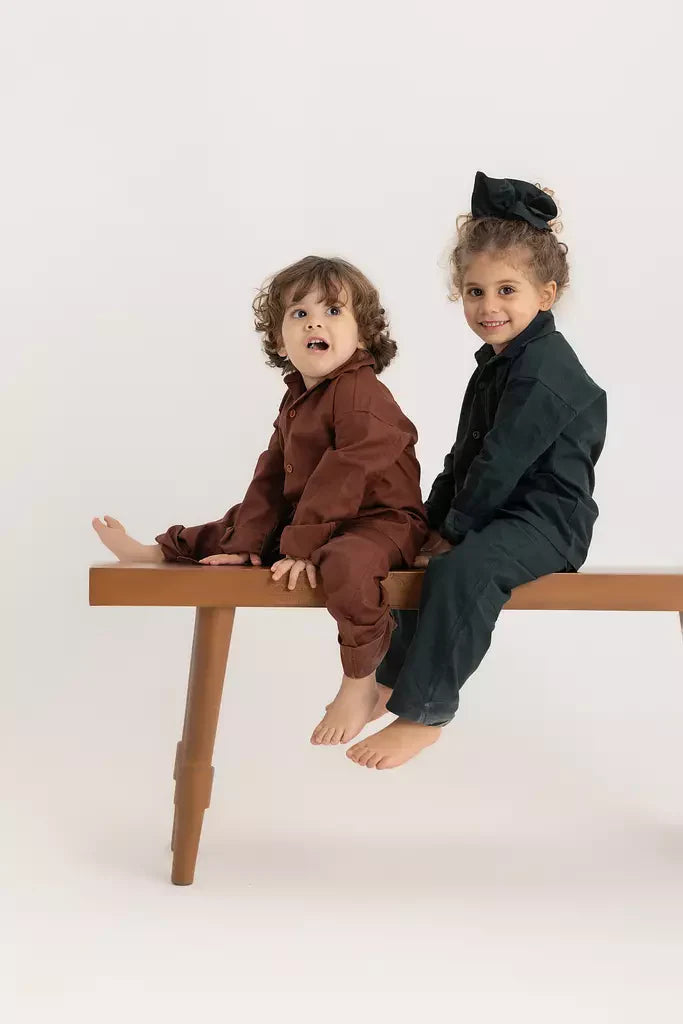 Kiko Kids Long Sleeve Shirt - Chestnut Oxford