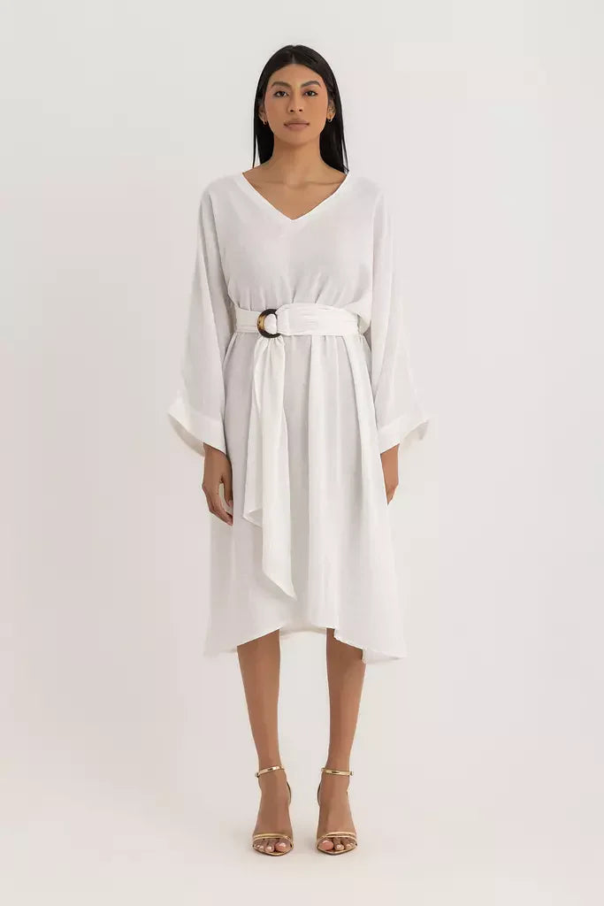 Aline V-neck Dress - Offwhite