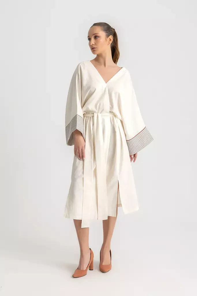 Kina Kaftan Dress - Ecru