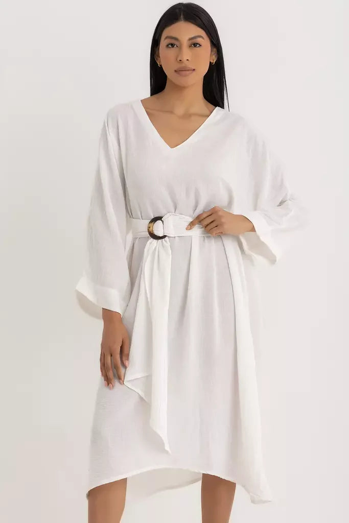 Aline V-neck Dress - Offwhite