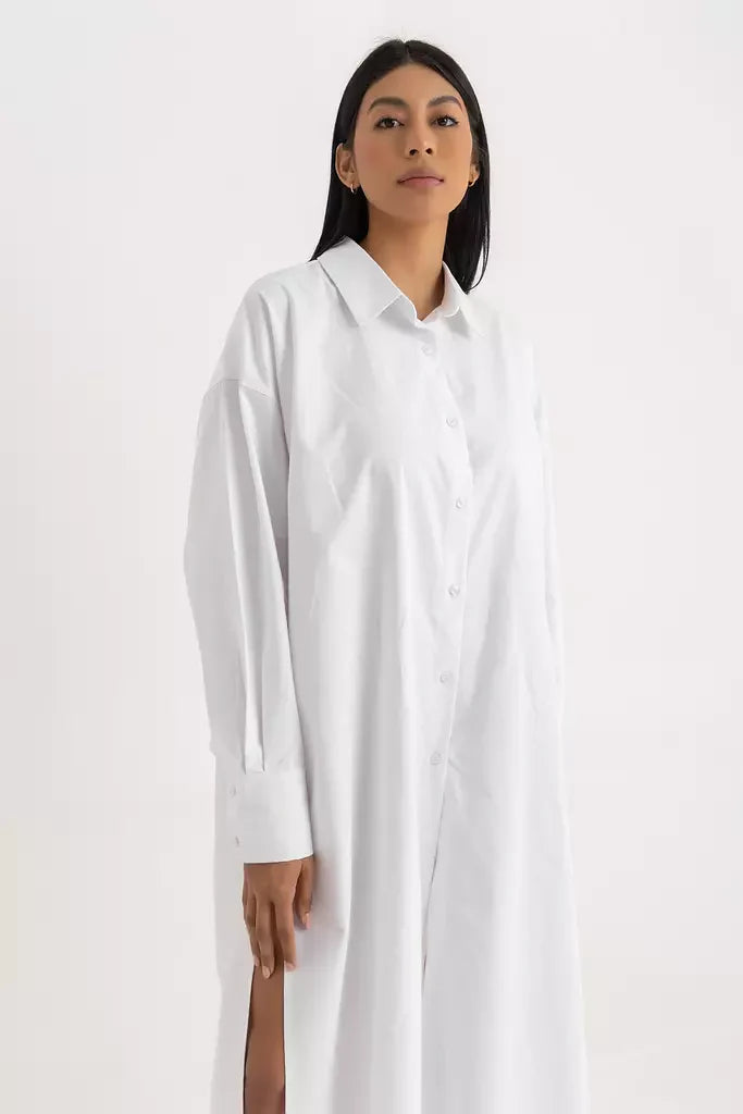 Liza  Maxi Shirt - White Oxford