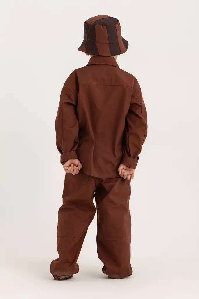 Kiko Kids Long Sleeve Shirt - Chestnut Oxford