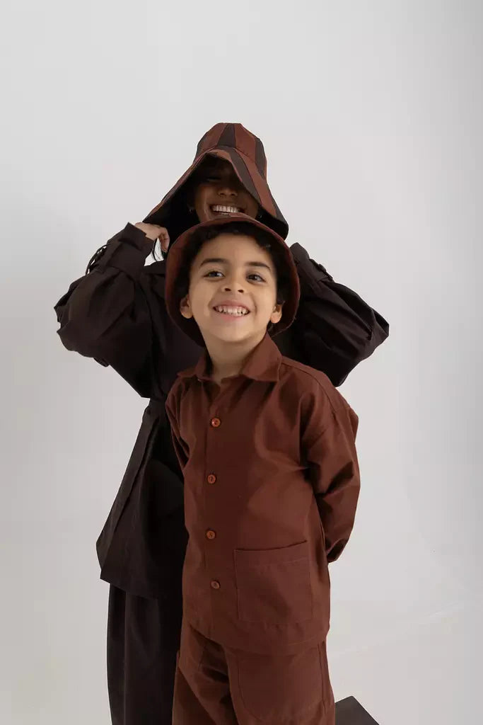 Kiko Kids Long Sleeve Shirt - Chestnut Oxford