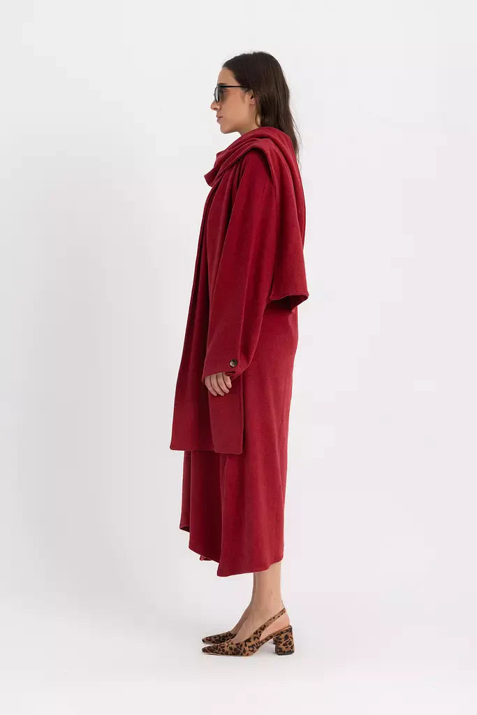 Alina Scarf Dress - Wine