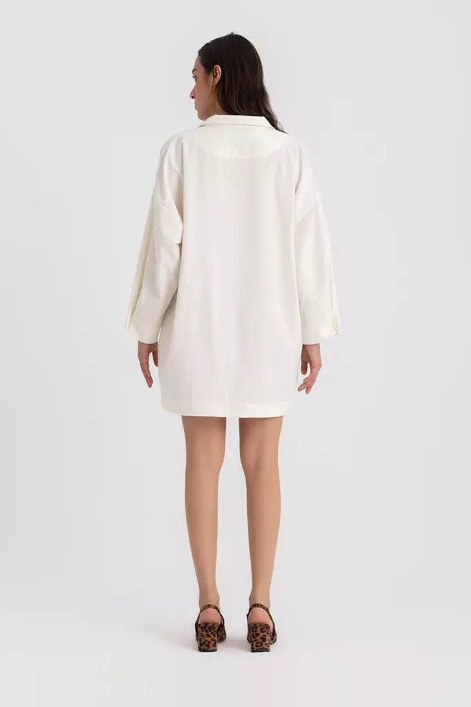 Pola Mini Shirt Dress - Offwhite